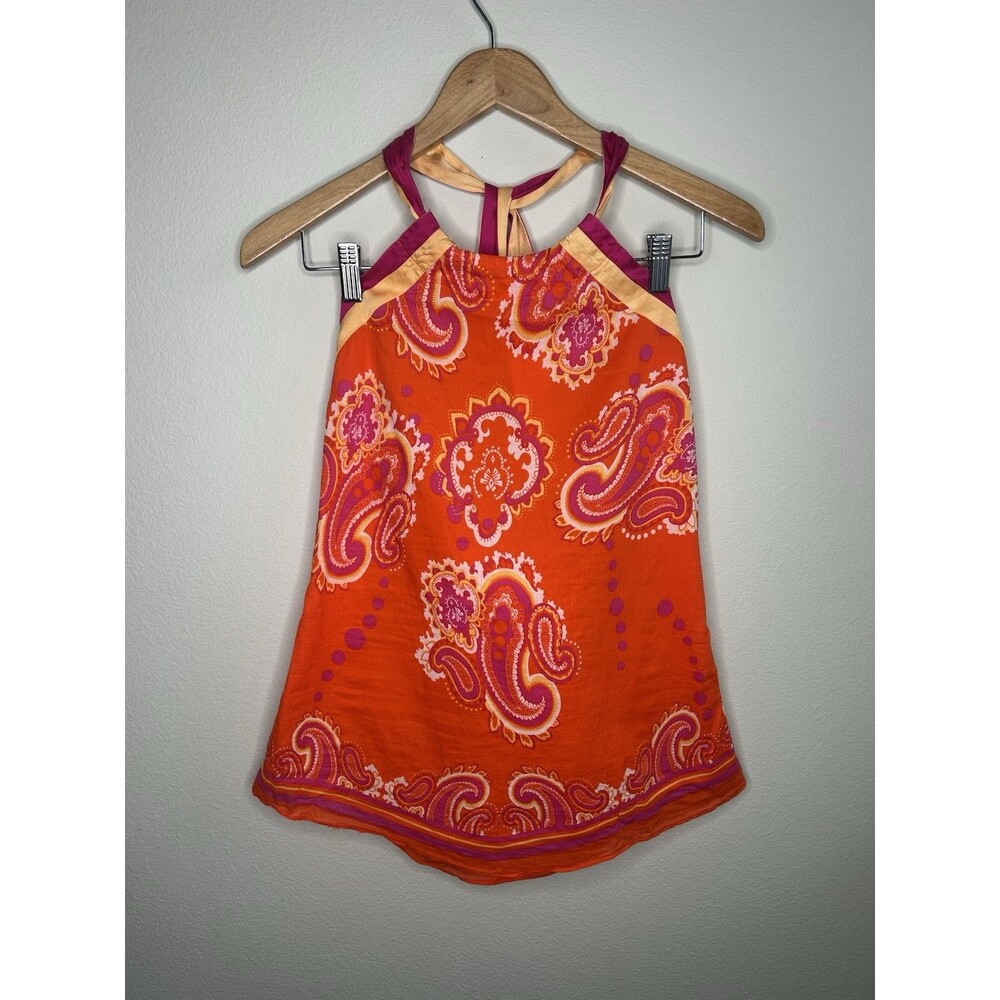 Vintage Y2K Guess Jeans Paisley Print Lightweight Bandana Style Halter Top -Med